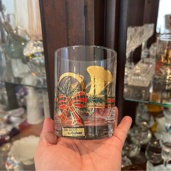 Culver 22K Gold Mid-Century Yule Horn Double Old Fashion Glasses (Set of 6) - Picture 13 of 17